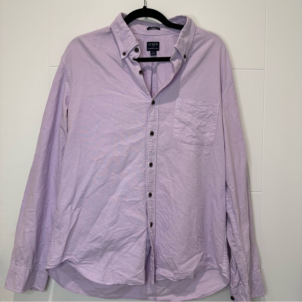 J. Crew Men's Lavender Button Down Shirt Slim Untucked size L